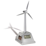 Uhr mit solarbetriebenem Windrad WOKINGHAM, silber - Werbeartikel