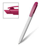 Kugelschreiber CLIC CLAC BAKERSFIELD, wei�-magenta - Werbeartikel