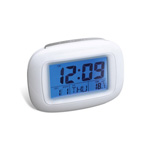 Wecker mit Thermometer DILI, wei� - Werbeartikel