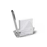 Notizblockhalter mit Notizzetteln FRESNO, transparent - Werbeartikel