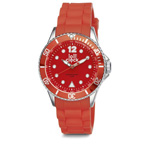 Armbanduhr LOLLICLOCK CHROME, rot - Werbeartikel