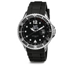 Armbanduhr LOLLICLOCK CHROME DATE, schwarz - Werbeartikel