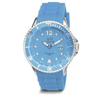 Armbanduhr LOLLICLOCK CHROME DATE, hellblau - Werbeartikel