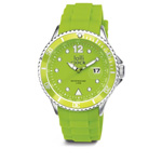 Armbanduhr LOLLICLOCK CHROME DATE, hellgr�n - Werbeartikel