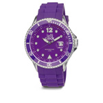 Armbanduhr LOLLICLOCK CHROME DATE, lila - Werbeartikel