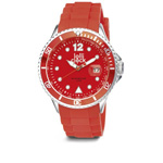 Armbanduhr LOLLICLOCK CHROME DATE, rot - Werbeartikel