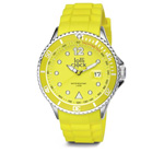 Armbanduhr LOLLICLOCK CHROME DATE, gelb - Werbeartikel