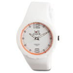 Armbanduhr LOLLICLOCK FRESH, weiß-orange - Werbeartikel