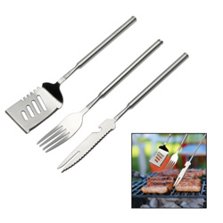 Grillset OLINDA, silber - Werbeartikel