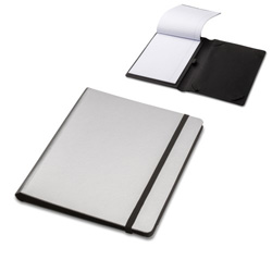 DIN A5 Schreibmappe mit Tablethalterung KILLEEN, silber - Werbeartikel