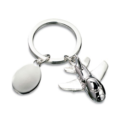 Schl�sselanh�nger JOMBA SHINY, silber - Werbeartikel