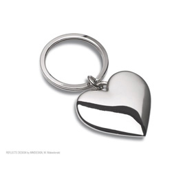 Schl�sselanh�nger ALMERE SHINY, silber - Werbeartikel