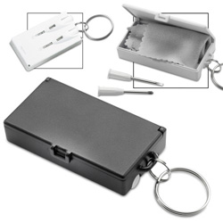 Werkzeugset mit Schl�sselanh�nger UBERABA, schwarz - Werbeartikel