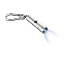 LED Schl�sselanh�nger ESBO, wei� - Werbeartikel