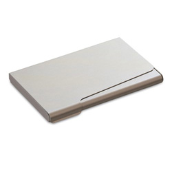 Visitenkartenbox COVER, silber - Werbeartikel