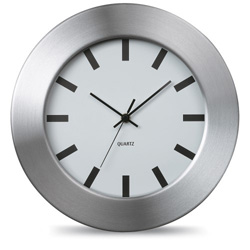 Wanduhr HELSINKI XL, silber - Werbeartikel