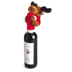 Flaschenhals�berzug f�r Weinflaschen MOOSE, rot - Werbeartikel