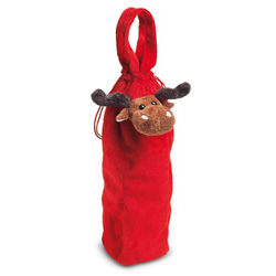 Beutel f�r Weinflaschen MOOSE, rot - Werbeartikel