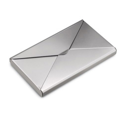 Visitenkartenbox MINDELO, silber - Werbeartikel