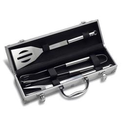 Grillset TAMPICO, silber - Werbeartikel