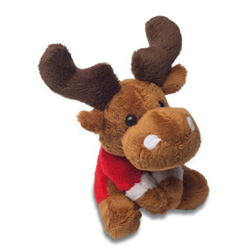 Magnetischer Pl�schelch MOOSE, rot-grau - Werbeartikel