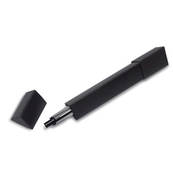 Geschenkbox f�r Schreibger�te CLIC CLAC PERGAMINO, schwarz - Werbeartikel