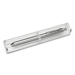 Geschenkbox f�r Schreibger�te CLIC CLAC CAMBIL, transparent - Werbeartikel