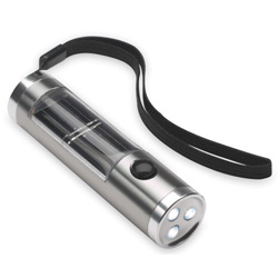 LED Solartaschenlampe AMPOA, silber - Werbeartikel