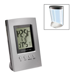Wasserbetriebene Uhr BARSTOW, silber - Werbeartikel