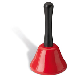 Handglocke BEXHILL, rot-schwarz - Werbeartikel