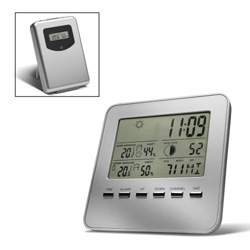 Wetterstation mit Au�ensensor IPSWICH, silber - Werbeartikel