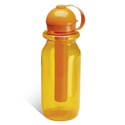 Flasche WOOD, orange - Werbeartikel