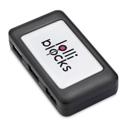 USB-Hub mit 4 Anschl�ssen USB HUB, schwarz - Werbeartikel