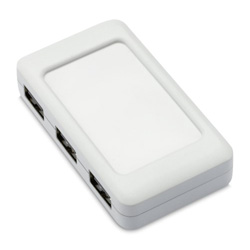 USB-Hub mit 4 Anschl�ssen USB HUB, wei� - Werbeartikel