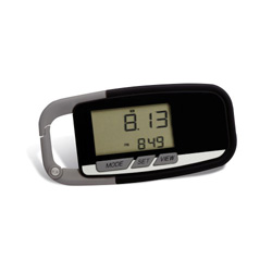 Pedometer FANO, grau-schwarz - Werbeartikel