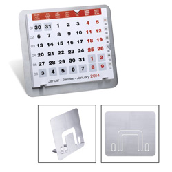 Schreibtischkalender COMILLA, silber - Werbeartikel