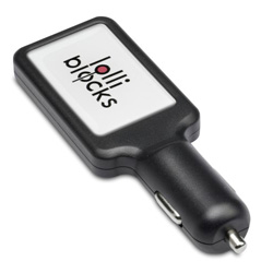 USB Autoladeadapter CAR CHARGER, schwarz - Werbeartikel