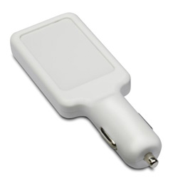 USB Autoladeadapter CAR CHARGER, wei� - Werbeartikel