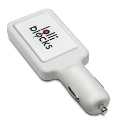 USB Autoladeadapter CAR CHARGER, wei� - Werbeartikel
