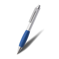 Kugelschreiber CLIC CLAC BREDA, blau-silber - Werbeartikel