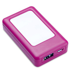 Ladeger�t LOLLIBLOCKS TRAVEL BATTERY, magenta - Werbeartikel