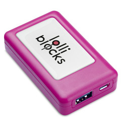 Ladeger�t LOLLIBLOCKS TRAVEL BATTERY, magenta - Werbeartikel
