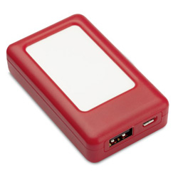 Ladeger�t LOLLIBLOCKS TRAVEL BATTERY, rot - Werbeartikel