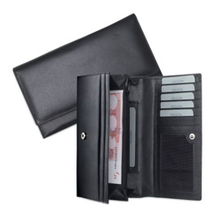 Brieftasche aus Leder GRAN MENDOZA XL, schwarz - Werbeartikel
