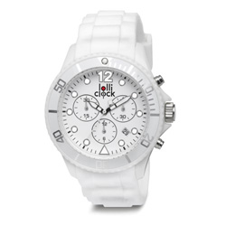 Armbanduhr LOLLICLOCK CHRONO, wei� - Werbeartikel