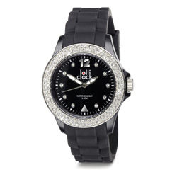 Armbanduhr LOLLICLOCK CRYSTAL, schwarz - Werbeartikel