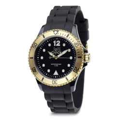Armbanduhr LOLLICLOCK, schwarz-goldfarben - Werbeartikel