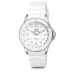 Armbanduhr LOLLICLOCK CHROME, wei� - Werbeartikel