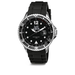 Armbanduhr LOLLICLOCK CHROME DATE, schwarz - Werbeartikel
