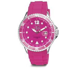 Armbanduhr LOLLICLOCK CHROME DATE, pink - Werbeartikel